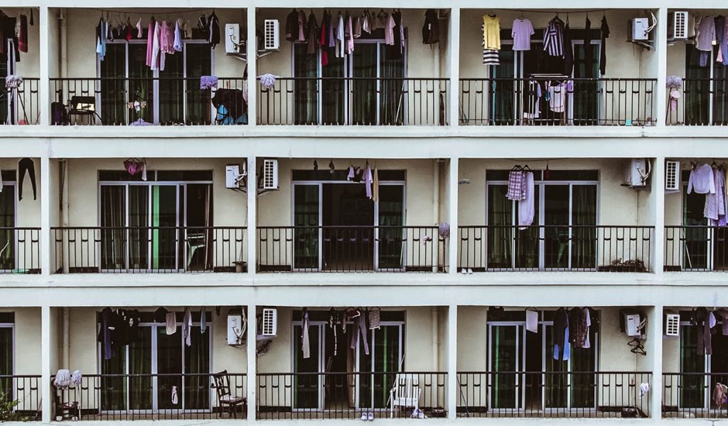 Clothes getting dry after laundry